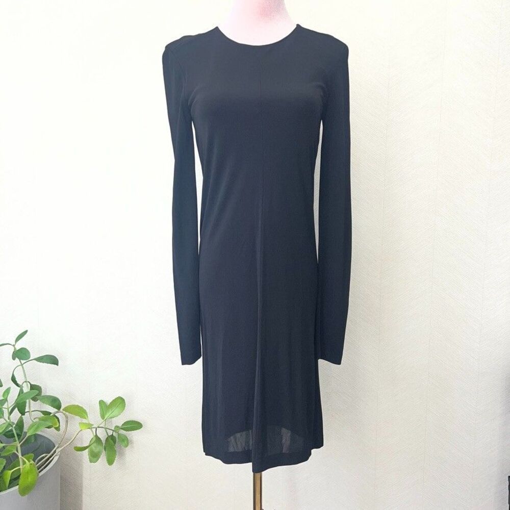 T by Alexander Wang Long Sleeve Black Cutout Back Dress Womens Size Small